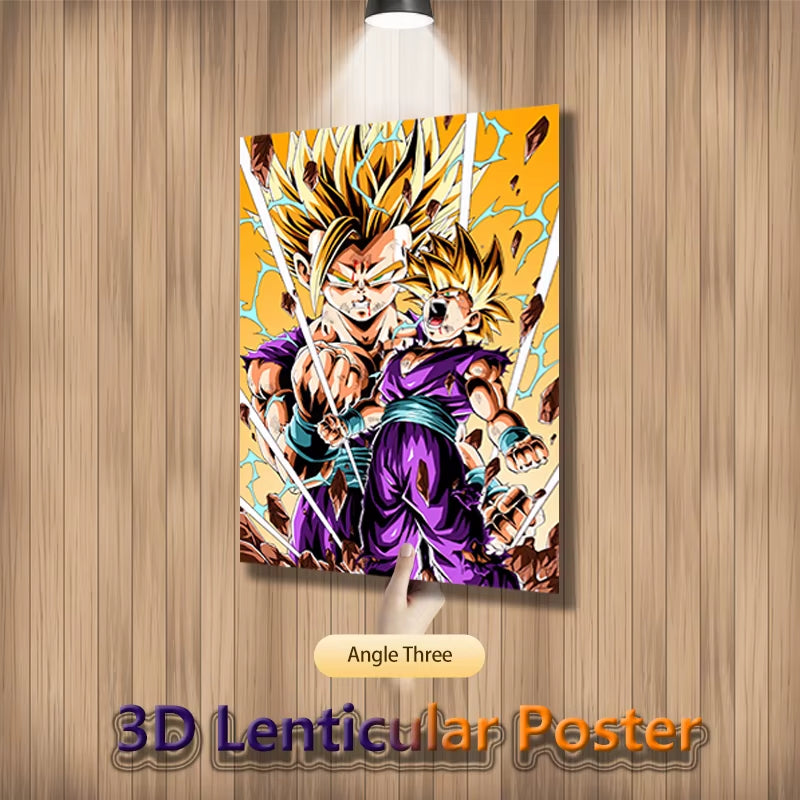 Dragon Ball Z Anime Lenticular Poster Vegeta Painting Wall Art 3D Flip Gradient Poster Home Decor(Without Frame)